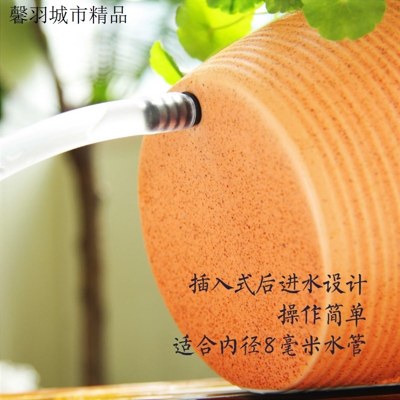 陶瓷开口流水罐古法养鱼种水培绿植鱼缸配件庭院花园阳台造景摆件