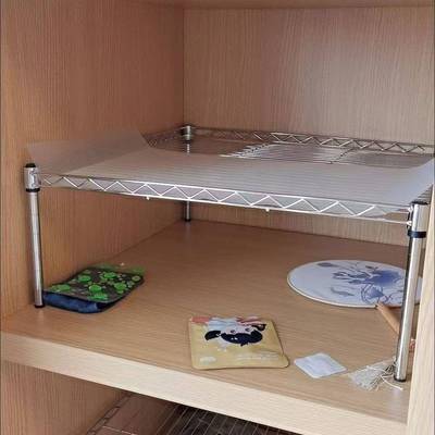 厨房置物架一层微波炉收纳台面架整体橱柜分层衣柜隔层取暖器烘烤