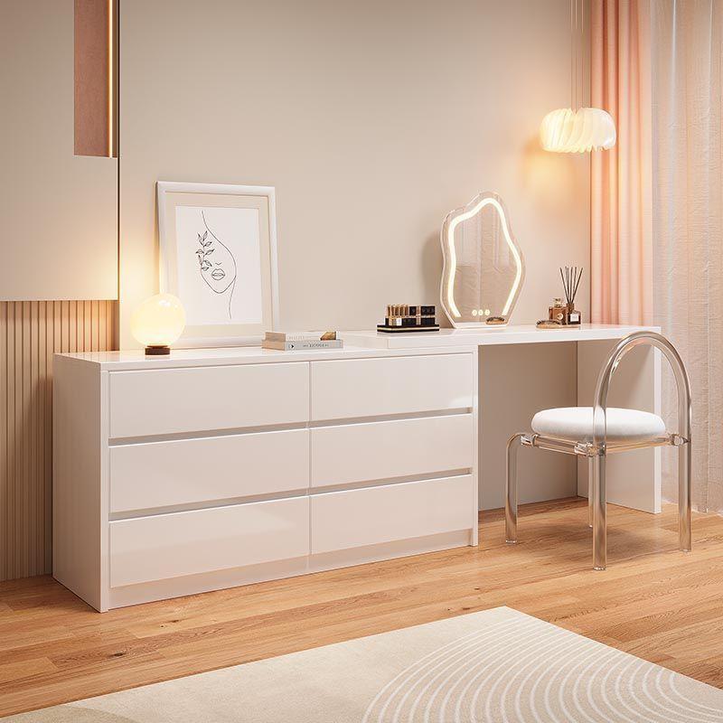 实木梳妆台卧室现代简约斗柜一体梳妆柜小户型床尾柜可伸缩化妆桌