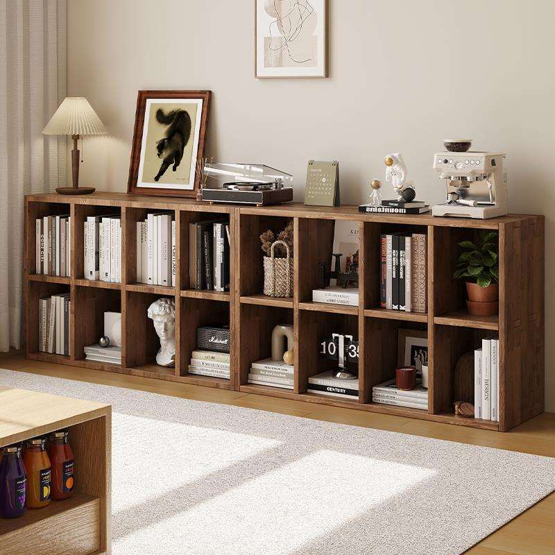 实木书架落地自由组合矮书柜幼儿园格子柜家用收纳置物柜儿童柜子