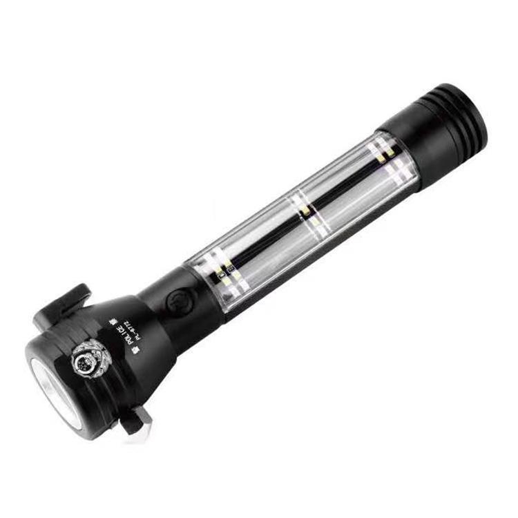 防爆强光太阳能手电筒可充电户外多功能防水远程手提灯