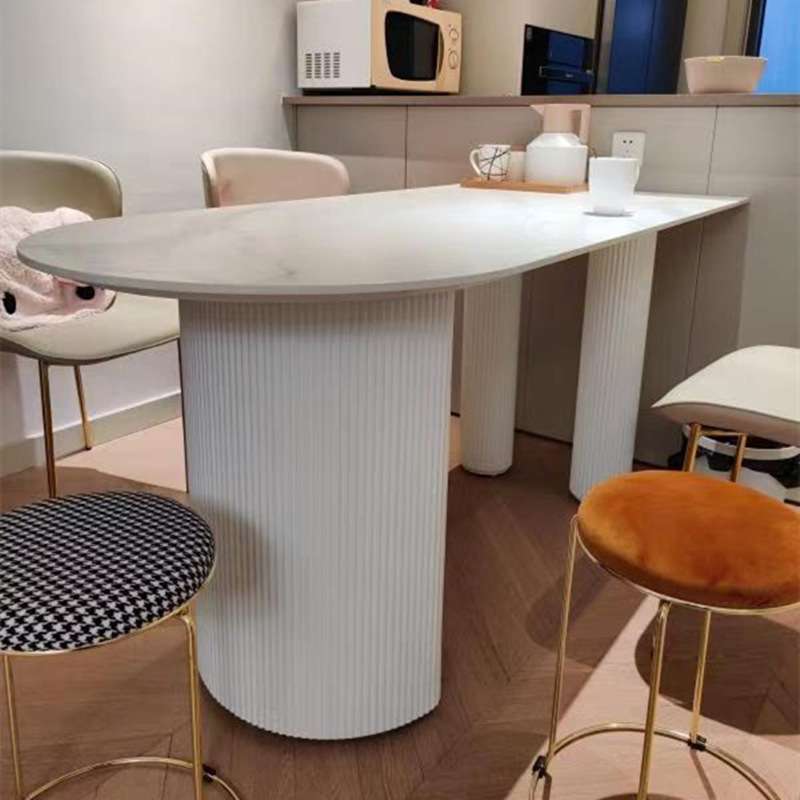 北欧样板房圆方桌简约现代个性软装餐桌轻奢大理石家用餐厅洽谈桌