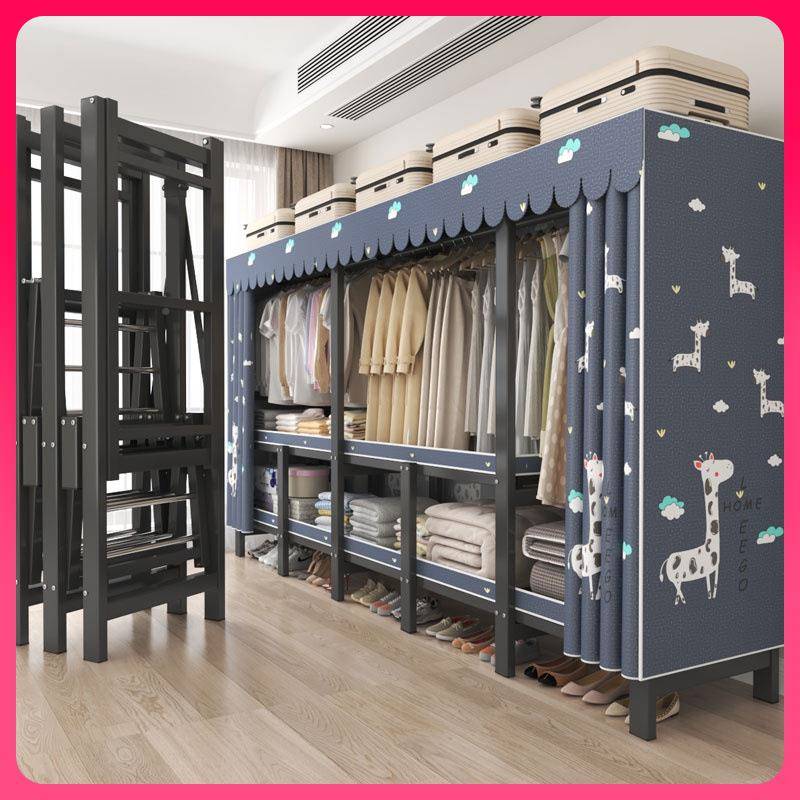 G3YN一体免装折叠布衣柜加粗安厚全架挂RIC衣橱加家钢用卧室全挂