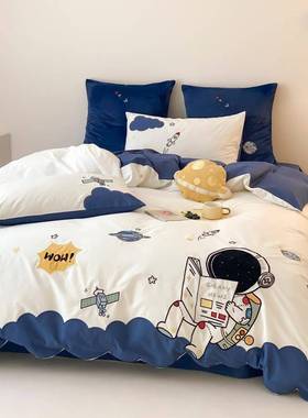 儿全卡水洗棉床上三四件通套棉贴布绣被套1.XY-98m床单床童上用品