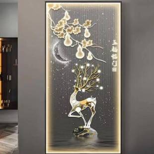 饰画轻奢高走廊过挂画寓好进门正端对意墙MY 入户玄关装 07300画麋
