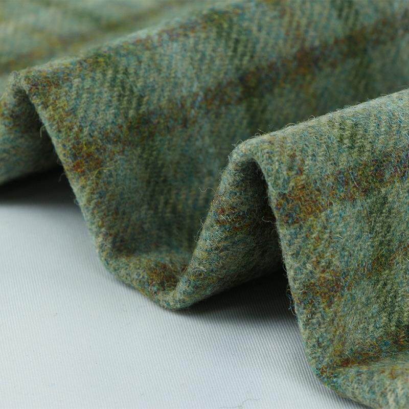 现货WEA50毛单羊毛格子毛布料面秋冬羊毛大衣呢羊粗纺面料