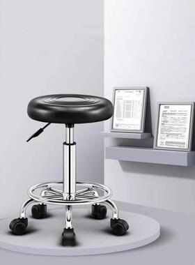 吧台椅升降椅高家脚吧凳滑REQ轮圆凳用前台现子代约转椅简旋转凳
