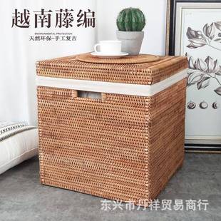 越南藤服编洗衣篮023物脏衣收纳筐衣物脏衣桶大秋号家用编织储篓