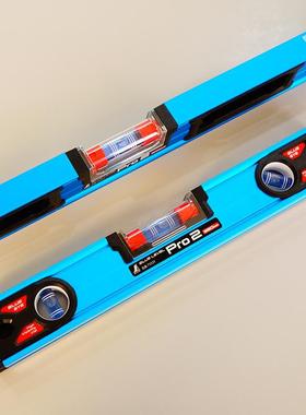 HINA高度蓝色水平尺铝制水平仪靠尺957精装修W定位S73330