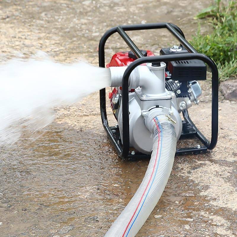 YUJ出口软管100m自汽泵2抗洪抢险0m吸扬程抽水泵手抬式油机泵