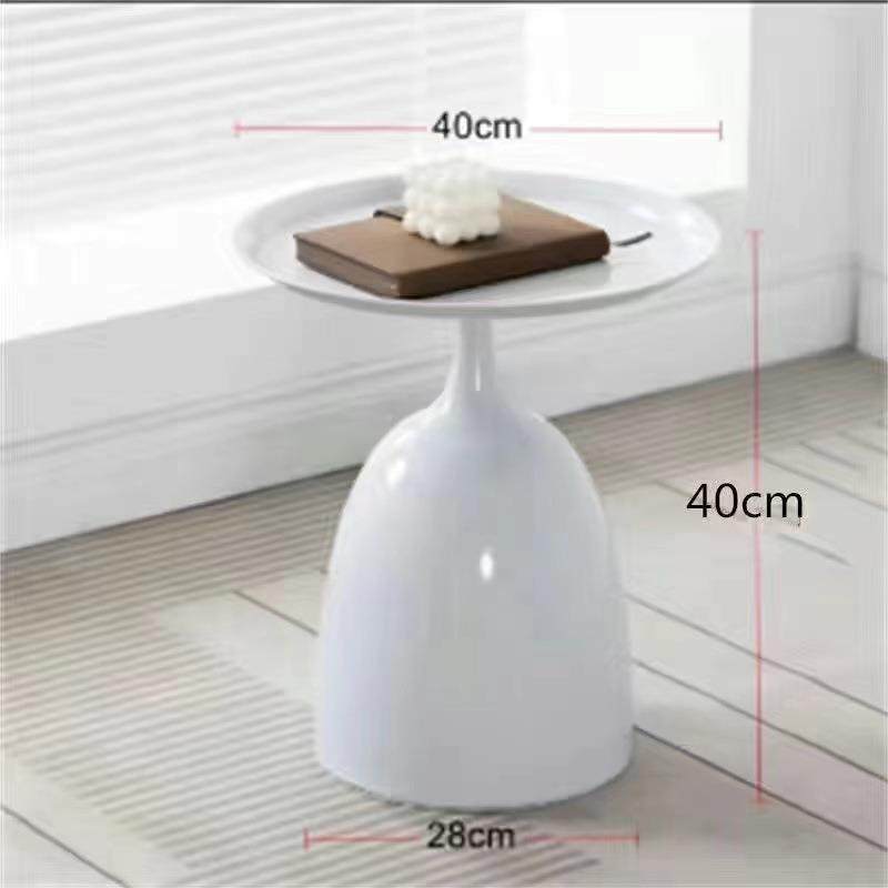 沙发简约铁艺圆桌客奶油小边几厅型家OVR用卧室茶几小户阳桌台简