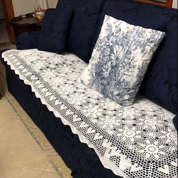 式钩织纯棉蕾丝编织镂空中工式美茶几桌UVO布钢琴盖布沙发巾长手