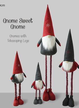 NUCH件I热卖大型伸景缩精灵圣诞老人摆圣装诞饰品橱N3016Z窗场布