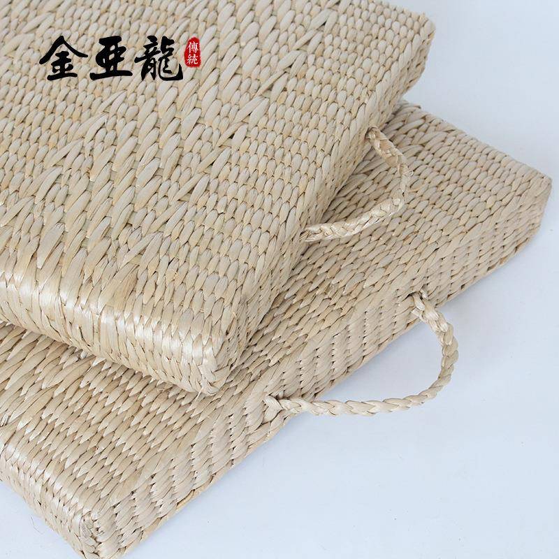 蒲草垫方形手提便携铺头草手工源植物飘MYK窗垫家居便携坐垫厂家