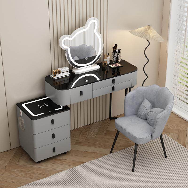 包卧室梳电妆台无线充能轻奢软化妆台现代简约VTM多功实木智能床