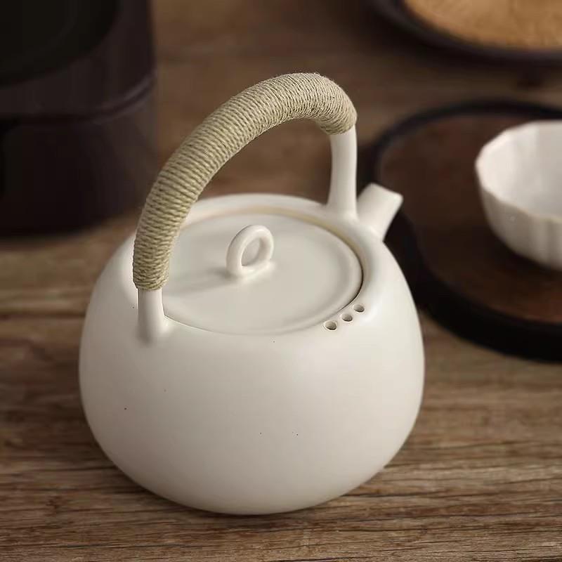 白温泥煮茶苏打壶釉日式耐高水陶壶VTL电陶烧炉炭炉陶瓷冲茶壶