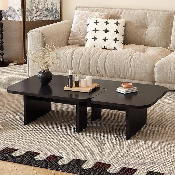 异形黑色实木设师白几茶客厅家用小户型CDI组蜡计合创意茶桌茶台