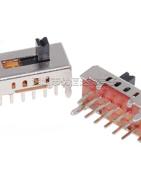 SS24D02拨动开关3/4/5/6MM柄高2P4T4档 12只脚立式滑动切换开关