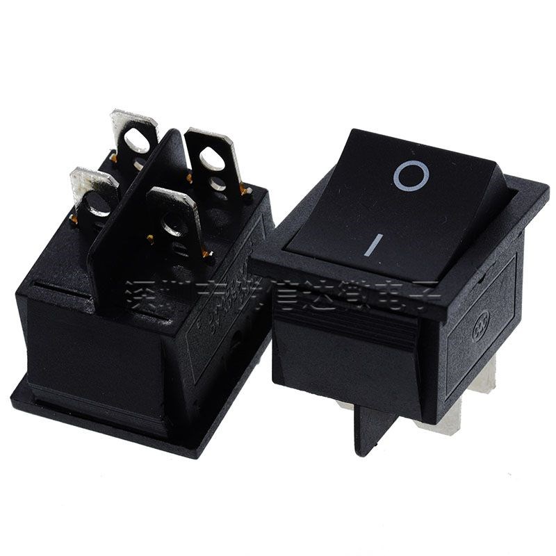 KCD4船型开关25*30MM双联翘板电源按钮 4/6脚2/3档带灯KCD6船形