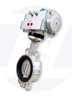 304不锈钢气动蝶阀四氟对夹气动蝶阀BD671X-16P耐腐蚀耐酸碱开关