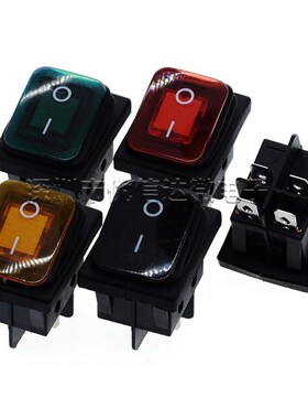 3A圆形电源开关 KCD11圆型开关 船型开关 红色2脚2档16.5M防水帽