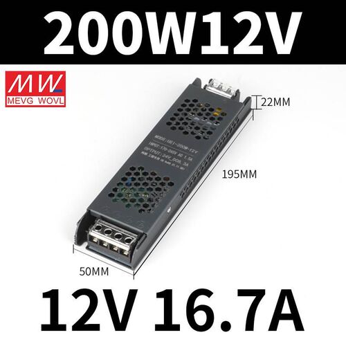 明伟线形灯开关电源12v24v黑金刚超薄60w100w200w300w400变压器