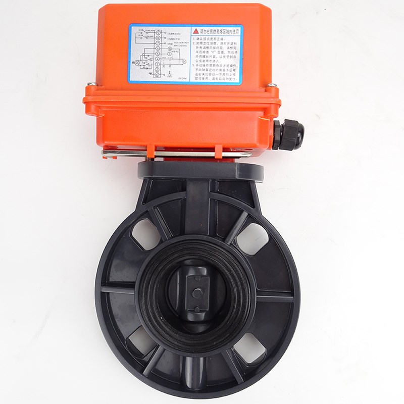 电动PVC蝶阀D971X-16S耐腐蚀酸碱UxPVC塑料DN50 65 80 100 150 20
