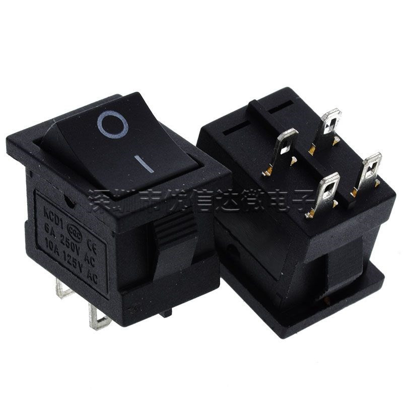 船型开关KCD1-101三脚两档 15*21MM 3脚2档红色盖6A/250V翘板船形