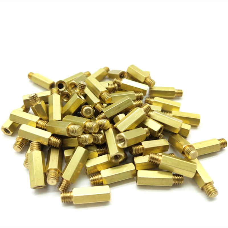 铜柱六角螺柱隔离柱M4X5 6 8 10 12 15+4对边5.0MM外牙MZ4转M3内