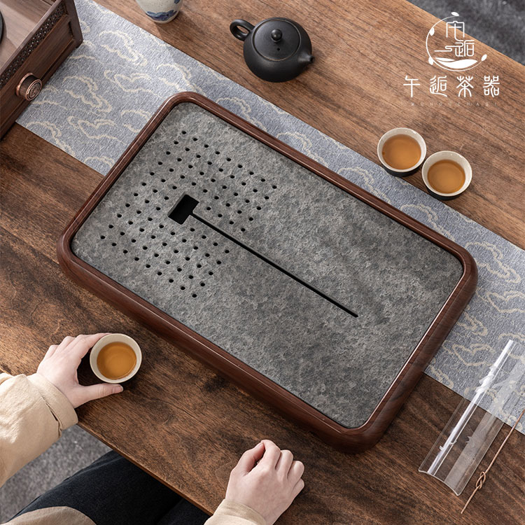 2026新款天然乌金石茶盘茶台小型茶具沥水托盘排水干泡台家用茶托