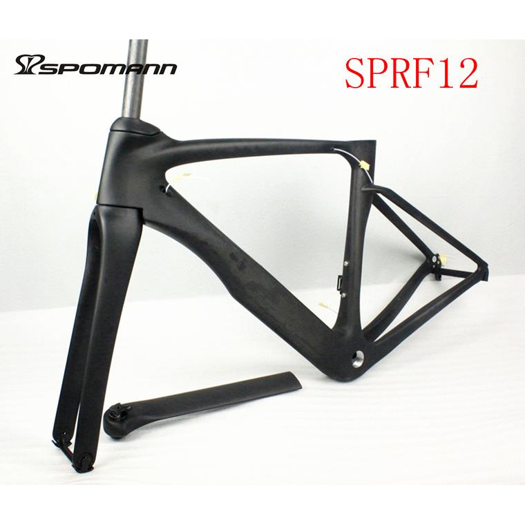 SPRF12全碳纤维700C公路自行车车架配前叉腕组车架无标
