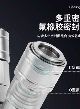 不锈钢自锁圆三通SMY外丝气动C式快速接头三插叉空压机SMV圆二通