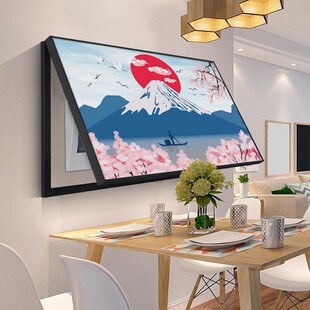 神奈川冲浪里电表箱装饰画日式遮挡配电箱空开箱弱电闸挂画超薄