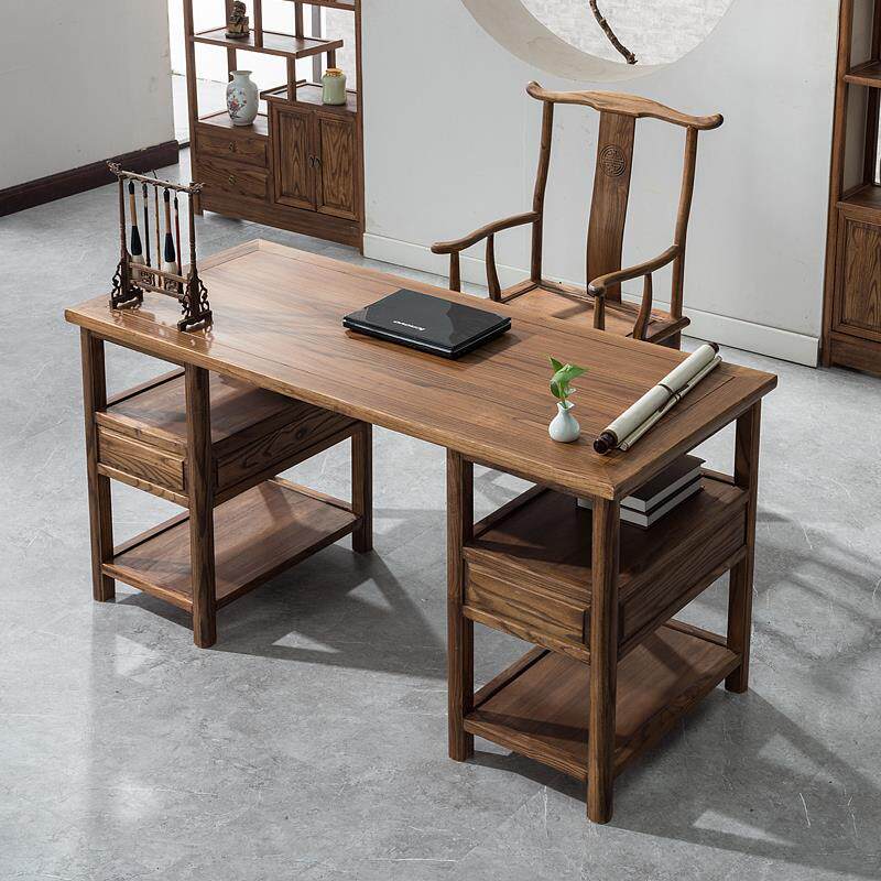 新中式书法桌实木书桌画案写字台书房家具办公桌禅意国学桌诊疗桌