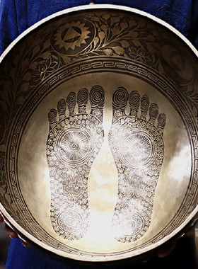尼泊尔梵音钵手工颂钵大脚钵足底
