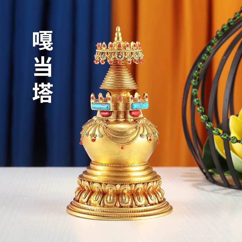 王师兄纯铜嘎当塔西藏舍利塔佛塔摆件藏式民族家用摆件全鎏金菩提