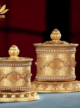 慧宝纯铜指捻转轮家居西藏