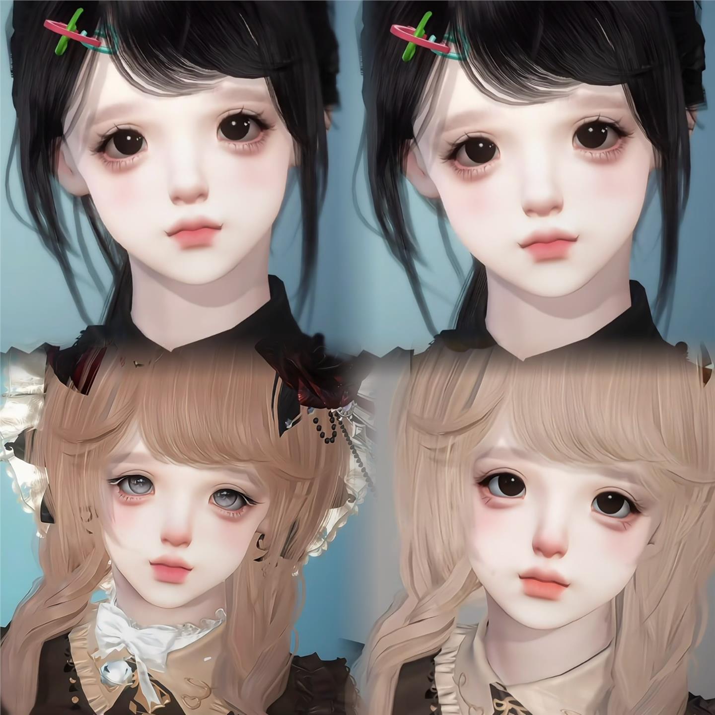 发3 小学妹 栗子 布妮 小清大王 逆水寒手游捏脸女通用