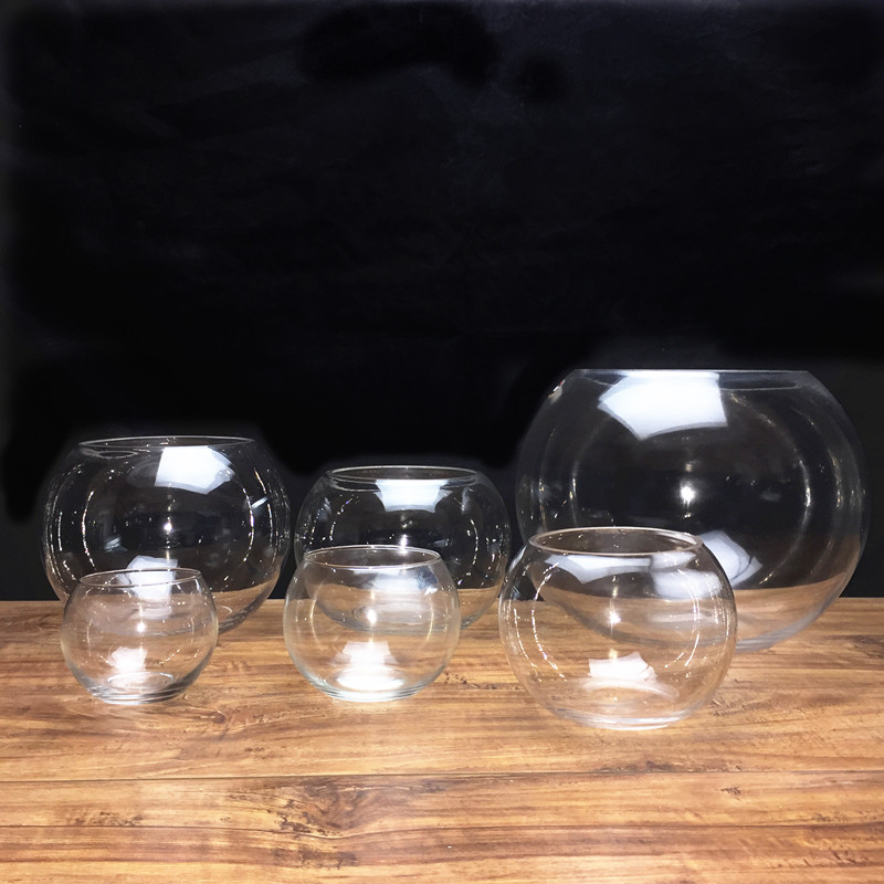 玻璃透明六角水培养花瓶小南瓜吊瓶植物创意方缸圆球吊兰花盆装饰