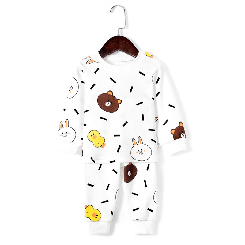 宝宝秋衣秋裤套装纯棉春秋薄款可开档开衫男童女童内衣家居服睡衣