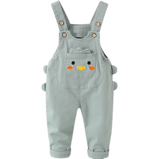 宝宝背带裤春秋加绒纯棉男宝男童裤子开档一岁儿童小童婴儿开裆裤