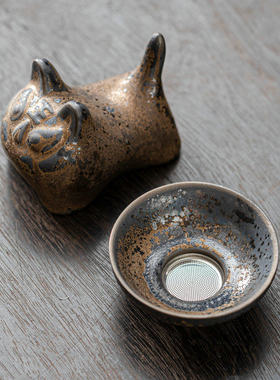 浔东KAIYI陶瓷如虎添翼茶滤套组复古茶叶滤渣器家用泡茶过滤器分