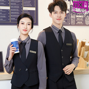 酒店餐饮前厅接待服务员工作服女衬衫马甲套装前台球KTV工装定制