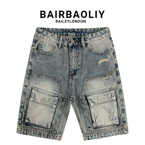 BAIRBAOLIY夏季男工装牛仔中裤