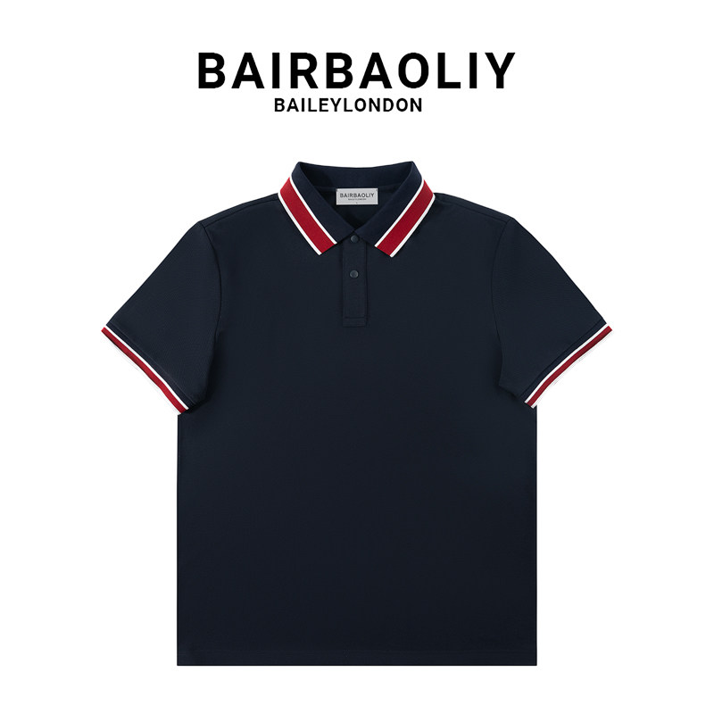 BAIRBAOLIY高端商务休闲短袖POLO衫男士新款春夏潮流撞色翻领上衣