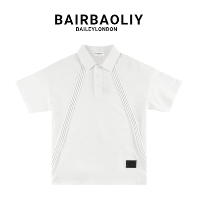 BAIRBAOLIY复古立体剪裁短袖polo衫男2025年新款春美式情侣半袖衫