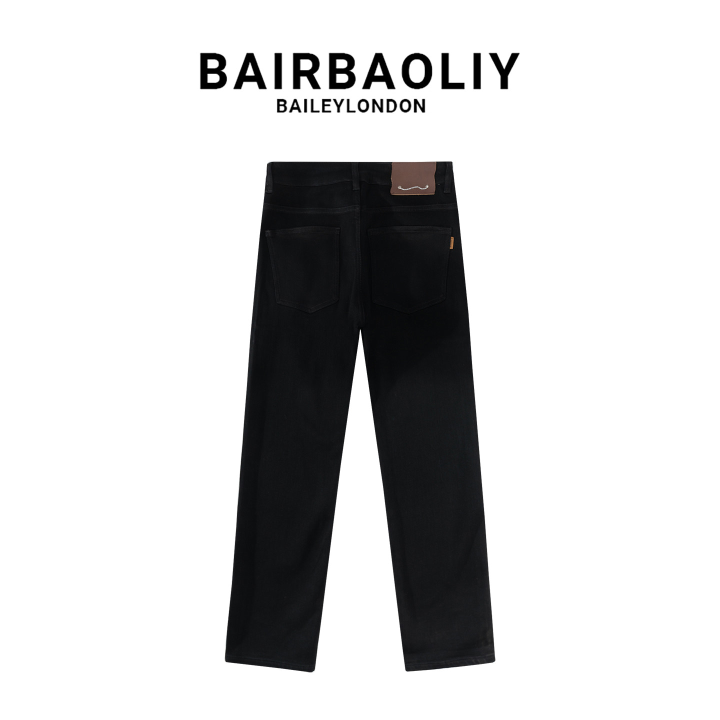 BAIRBAOLIY长裤美式休闲ins牛仔裤男款复古潮流黑色抓毛加厚裤子