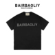 潮流百搭T恤男女同款 BAIRBAOLIY时尚 新款 短袖 品牌字母烫钻夏季