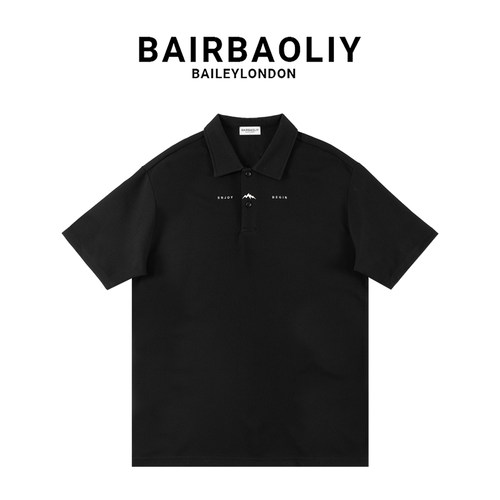 BAIRBAOLIY时尚短袖小众简约男士2025春季新款宽松男装翻领polo衫