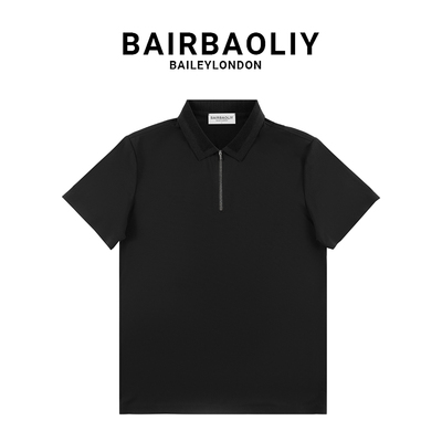 BAIRBAOLIY透气顺滑抗皱短袖polo衫男2025春夏半拉链新款百搭T恤